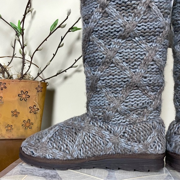 MUK LUKS® Felicity Faux Fur Lined Tall Cable Knit Sweater Boots - Picture 11 of 16